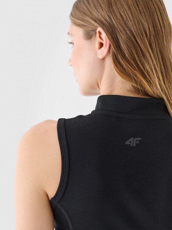 Damski top slim basic 4F 4FRAW24TSLEF182 - różowy