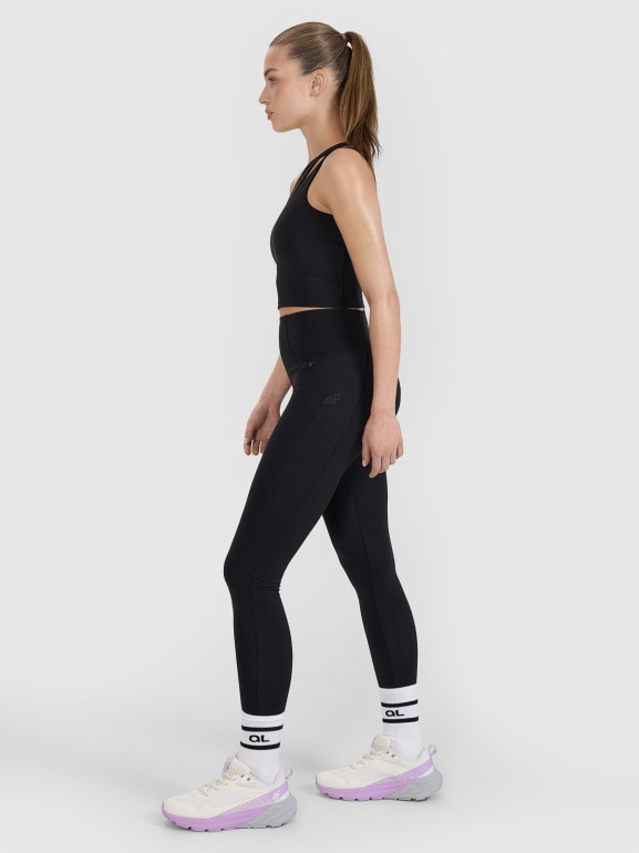 Damskie legginsy treningowe 4F x Anna Lewandowska 4FALSSS25TFTIF384 - czarne