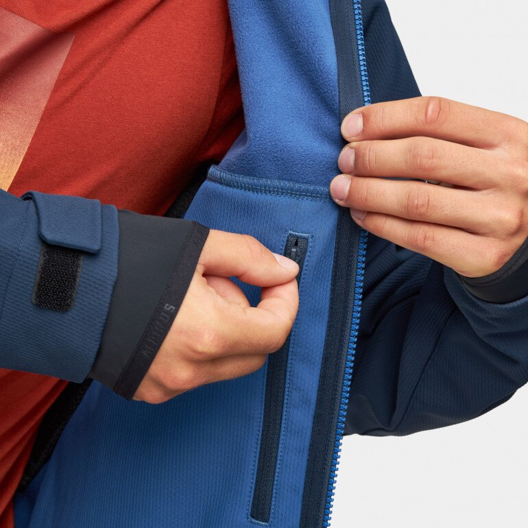Męski softshell rozpinany z kapturem Alpinus Pelat - niebieski
