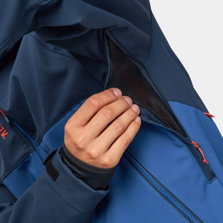 Męski softshell rozpinany z kapturem Alpinus Pelat - niebieski