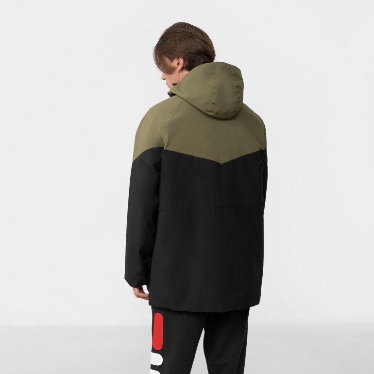 Męska kurtka parka przejściowa FILA TANVALD light padded parka - oliwkowa/khaki