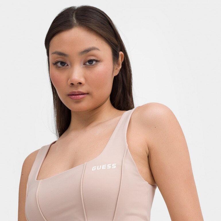 Damski top treningowy Guess Brigit Active Top - beżowy