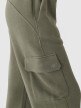 Damskie spodnie dresowe joggery 4F 4FRAW24TTROF1353 - oliwkowe/khaki