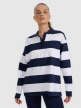 4F Damski longsleeve w paski 4F 4FRAW25TLONF604  granatowy Granatowy