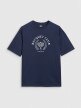 Damski t-shirt z nadrukiem 4F 4FRAW25TTSHF3158 - granatowy