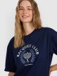 Damski t-shirt z nadrukiem 4F 4FRAW25TTSHF3158 - granatowy