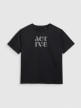 4F Damski tshirt z nadrukiem 4F 4FRAW25TTSHF3229  czarny Czarny