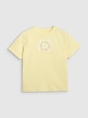 Damski t-shirt z nadrukiem 4F 4FRAW25TTSHF3229 - żółty