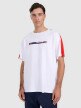 Męski t-shirt oversize z nadrukiem 4F 4FRAW25TTSHM3227 - biały