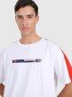 Męski t-shirt oversize z nadrukiem 4F 4FRAW25TTSHM3227 - biały