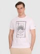 4F Męski tshirt z nadrukiem 4F 4FRAW25TTSHM3236  biały Biały
