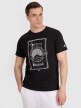 4F Męski tshirt z nadrukiem 4F 4FRAW25TTSHM3236  czarny Czarny