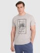 4F Męski tshirt z nadrukiem 4F 4FRAW25TTSHM3236  szary Szary