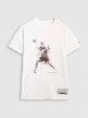 Męski t-shirt z nadrukiem 4F 4FRAW25TTSHM3237 - biały