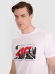 Męski t-shirt z nadrukiem 4F 4FRAW25TTSHM3298 - biały