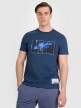 4F Męski tshirt z nadrukiem 4F 4FRAW25TTSHM3298  turkusowy Turkusowy