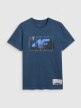 Męski t-shirt z nadrukiem 4F 4FRAW25TTSHM3298 - turkusowy