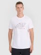 4F Męski tshirt z nadrukiem 4F 4FRAW25TTSHM3311  biały Biały