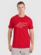 4F Męski tshirt z nadrukiem 4F 4FRAW25TTSHM3311  czerwony Czerwony