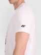 Męski t-shirt z nadrukiem 4F 4FRAW25TTSHM3318 - biały