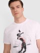 Męski t-shirt z nadrukiem 4F 4FRAW25TTSHM3318 - biały