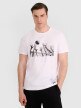 Męski t-shirt z nadrukiem 4F 4FRAW25TTSHM3319 - biały