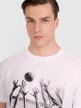 Męski t-shirt z nadrukiem 4F 4FRAW25TTSHM3319 - biały