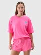 4F Damski tshirt z nadrukiem 4F 4FRSS24TTSHF2108  różowy Różowy