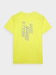 Męski t-shirt z nadrukiem 4F 4FRSS24TTSHM2473 - żółty