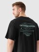 Męski t-shirt z nadrukiem 4F 4FRSS24TTSHM2535 - czarny