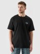 4F Męski tshirt z nadrukiem 4F 4FRSS24TTSHM2535  czarny Czarny