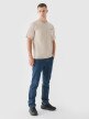 Męski t-shirt z nadrukiem 4F 4FRSS24TTSHM2535 - beżowy