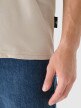 Męski t-shirt z nadrukiem 4F 4FRSS24TTSHM2535 - beżowy