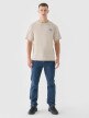 Męski t-shirt z nadrukiem 4F 4FRSS24TTSHM2535 - beżowy