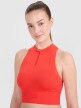 Damski crop top treningowy 4F 4FRSS25TFSLF721 - czerwony
