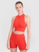 Damski crop top treningowy 4F 4FRSS25TFSLF721 - czerwony
