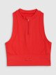 Damski crop top treningowy 4F 4FRSS25TFSLF721 - czerwony