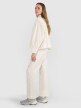 Damskie spodnie casual 4F 4FRSS25TTROF1448 - białe