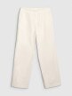 Damskie spodnie casual 4F 4FRSS25TTROF1448 - białe
