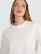 Damski t-shirt oversize bez nadruku 4F 4FRSS25TTSHF2692 - biały