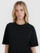 Damski t-shirt oversize bez nadruku 4F 4FRSS25TTSHF2692 - czarny