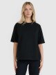 4F Damski tshirt oversize bez nadruku 4F 4FRSS25TTSHF2692  czarny Czarny