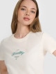 Damski t-shirt z nadrukiem 4F 4FRSS25TTSHF2780 - biały