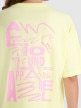 Damski t-shirt oversize z nadrukiem 4F 4FRSS25TTSHF2787 - żółty