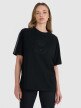 Damski t-shirt oversize z nadrukiem 4F 4FRSS25TTSHF2791 - czarny
