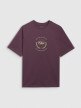 Damski t-shirt oversize z nadrukiem 4F 4FRSS25TTSHF2791 - fioletowy
