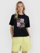 4F Damski tshirt z nadrukiem 4F 4FRSS25TTSHF2974  czarny Czarny