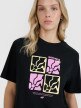 Damski t-shirt z nadrukiem 4F 4FRSS25TTSHF2974 - czarny