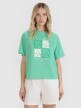 Damski t-shirt z nadrukiem 4F 4FRSS25TTSHF2974 - zielony