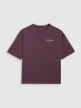 Damski t-shirt oversize z nadrukiem 4F 4FRSS25TTSHF2977 - fioletowy